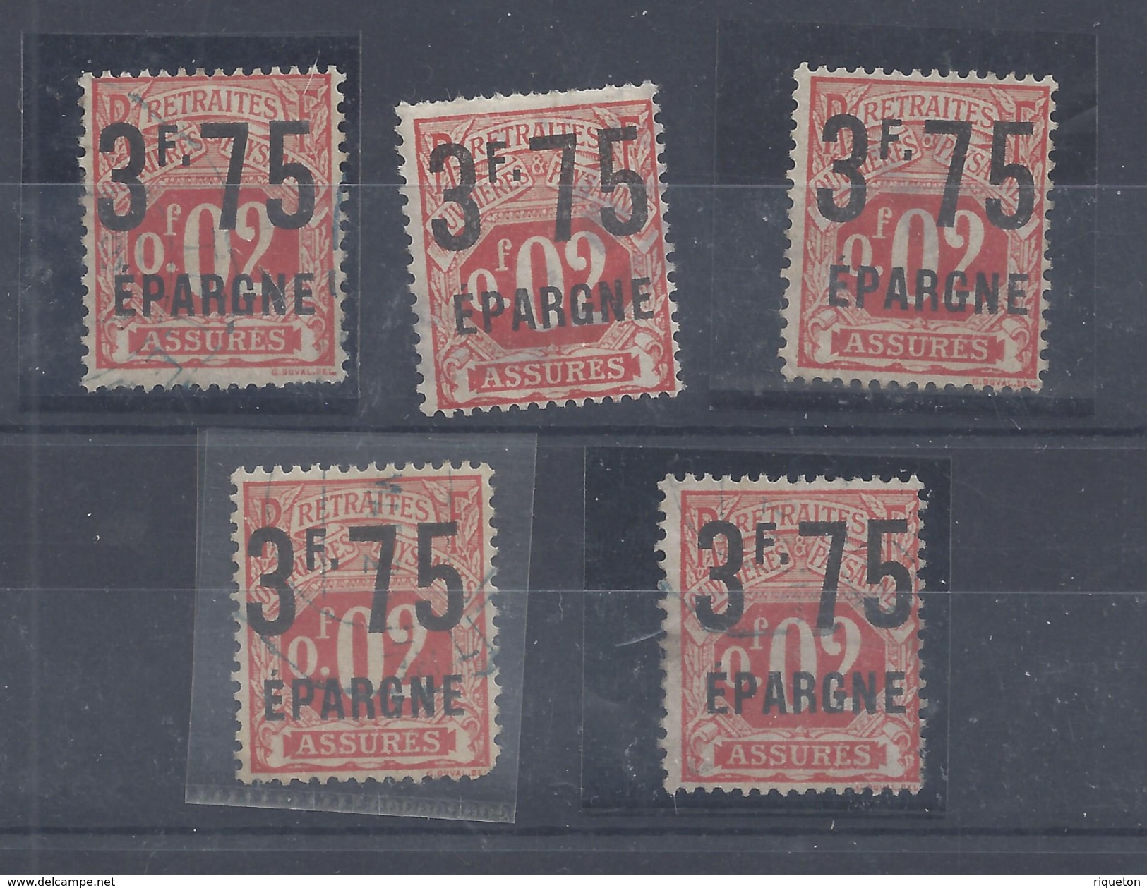 FR - 1919 - SOCIAUX POSTAUX - EPARGNE - N° 25 Oblitéré X 5 - B/TB - - Used Stamps