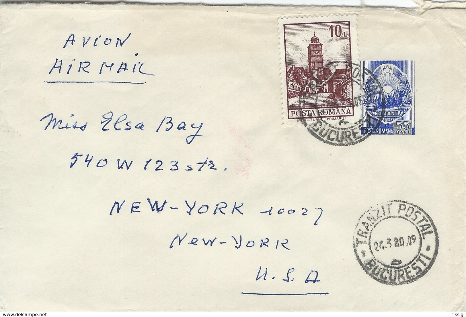 Romania  Airmail Cover Sent To Denmark 1980.   H-937 - Lettres & Documents