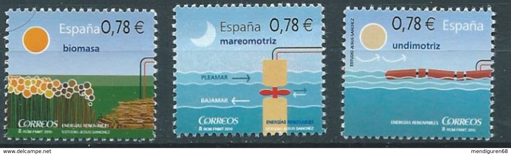 ESPAGNE SPANIEN SPAGNA SPAIN ESPAÑA 2010 RENEWABLE ENERGY  2,34&euro; ED 4584-86 YV 4231-33 MI 4525-27 SG 4584-86 SC 374 - Unused Stamps