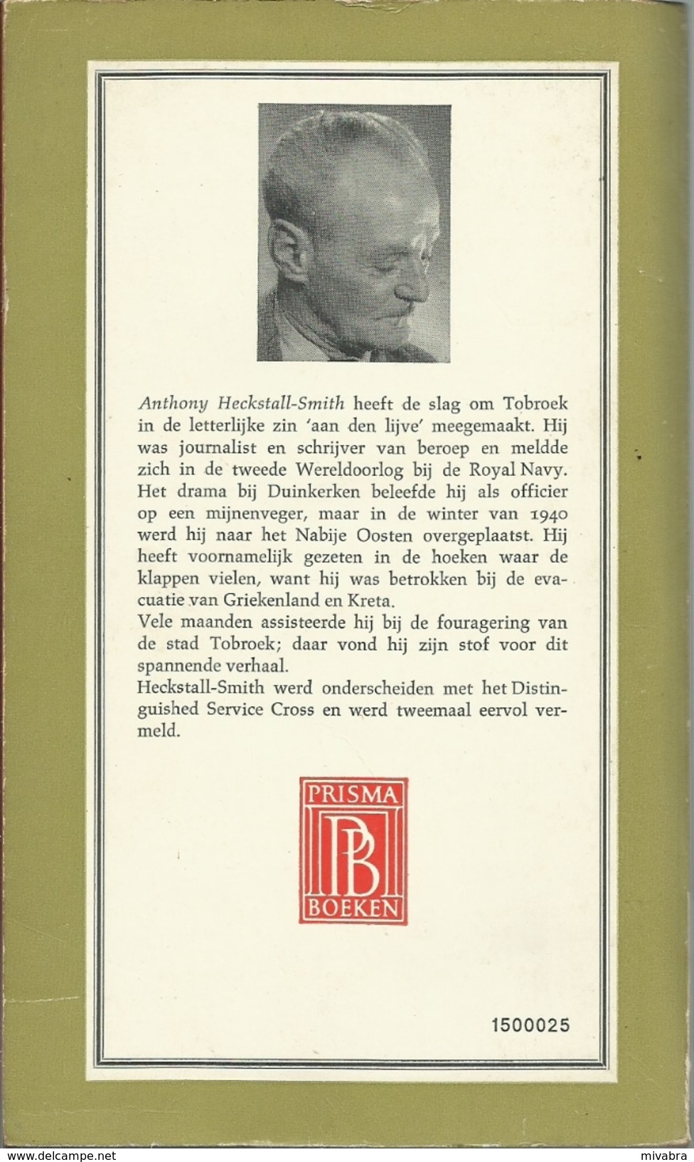 DE STRIJD OM TOBROEK - ANTHONY HECKSTALL-SMITH - PRISMA POCKET N° 721 - Weltkrieg 1939-45