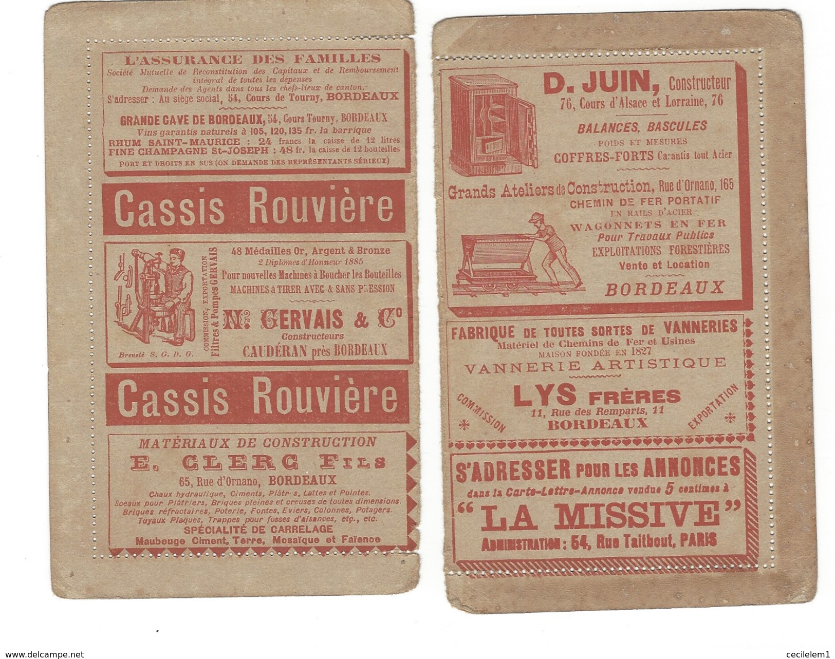 Carte Lettre Non Utilisée - Publicitaire ( Déchirée Au Milieu ) - Kartenbriefe