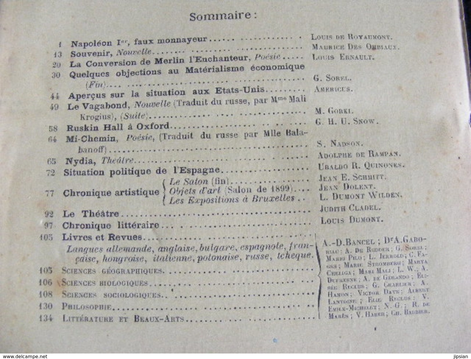 Revue Juillet 1899 L' Humanité Nouvelle N° 25 Revue Internationale Littéraire Politique Tendance Anarchiste -- GAR - Revues Anciennes - Avant 1900