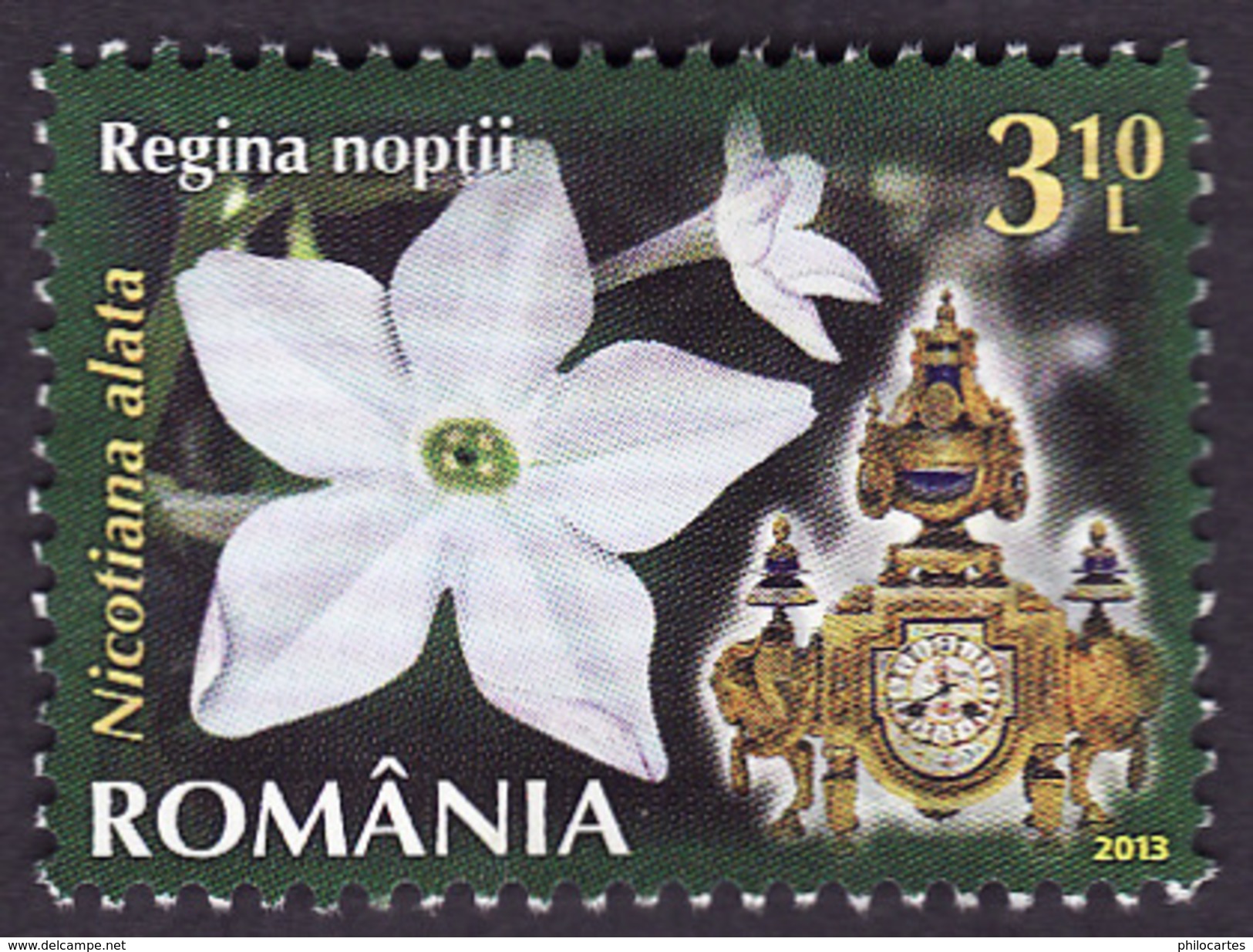 ROUMANIE  2013 -  YT 5697-   Fleurs Et Horloges - Regina Noptii - Oblitéré - Used Stamps