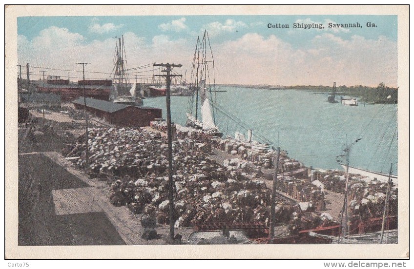 Etats-Unis - Savannah - Cotton Shipping - Port Bâteaux Coton - Savannah