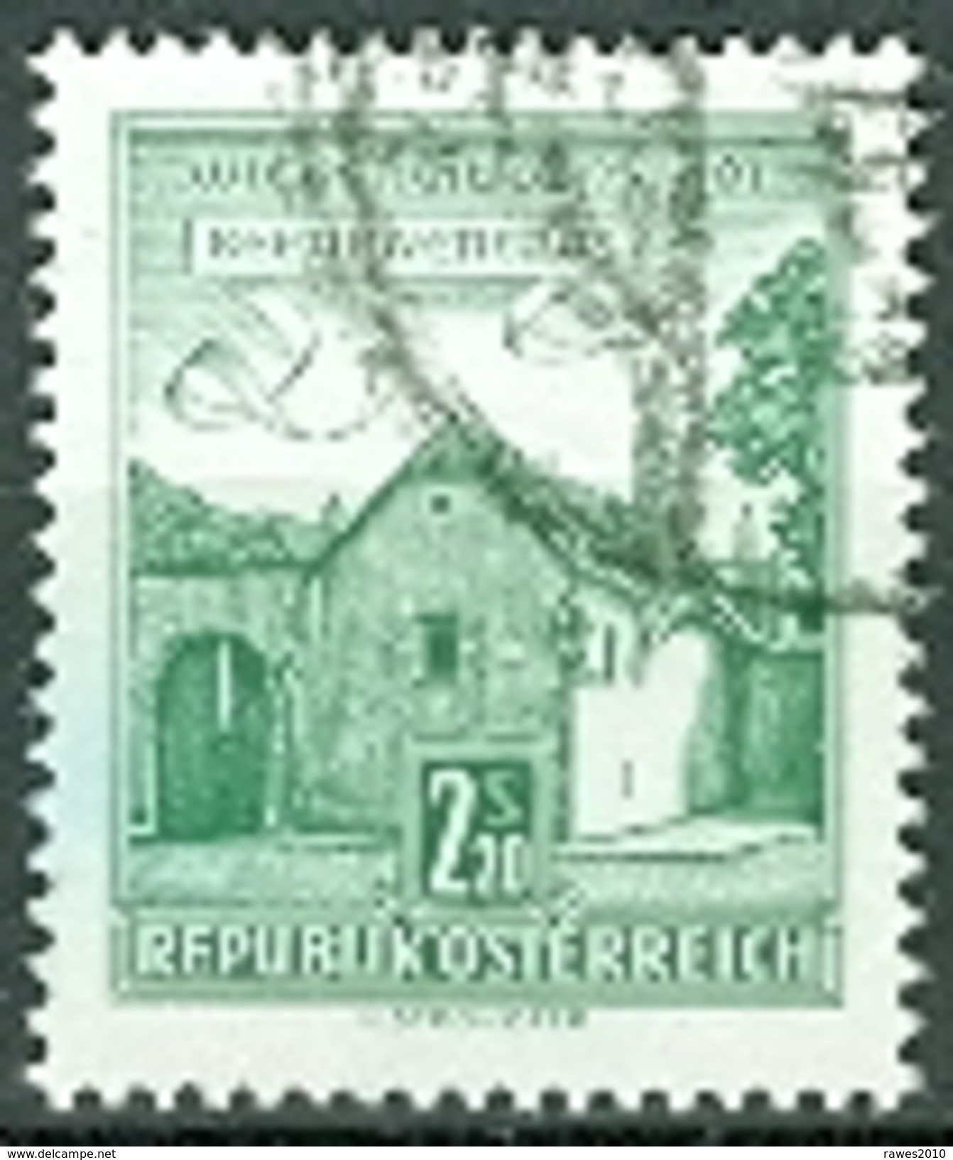 Österreich 1957 2,20 S. + 8 S. Gest. Bauten Wien - Heiligenstadt Beethoven-Haus + Steyr Rathaus - Gebraucht