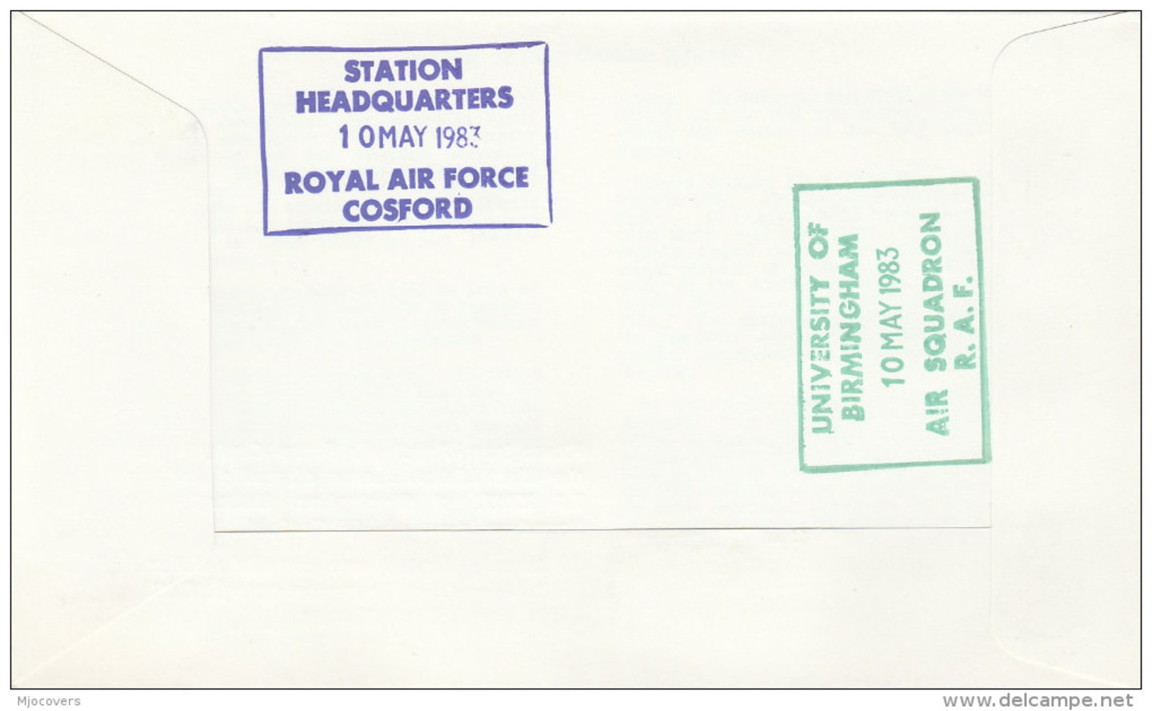 1983 West MIDLANDS GB / JERSEY / SIGNED FLIGHT COVER RAF COSFORD - Air Display BULLDOG T1  Birmingham UNIVERSITY Sqn - Airplanes