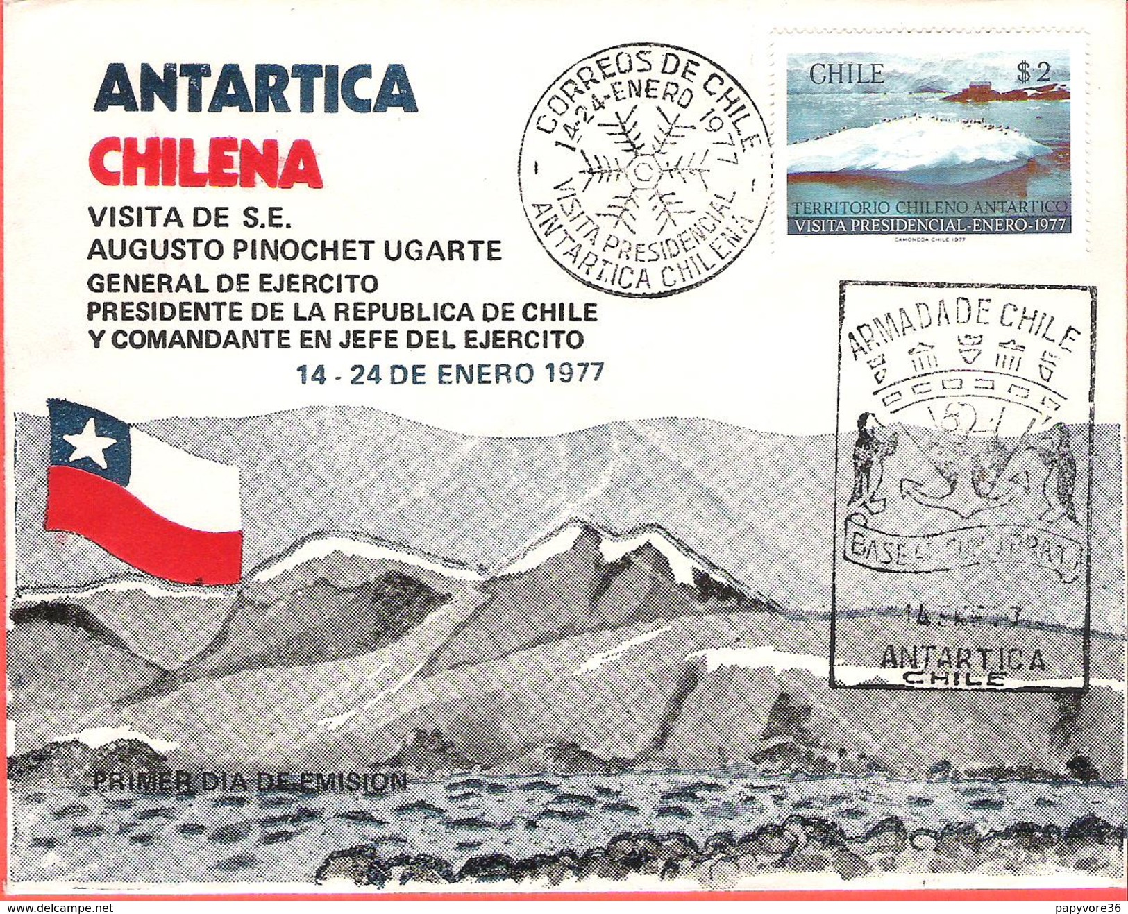 CHILI - Territoire Antarctique - Base Arturo Prat - Visite Du Président Pinochet 1977 - Autres & Non Classés