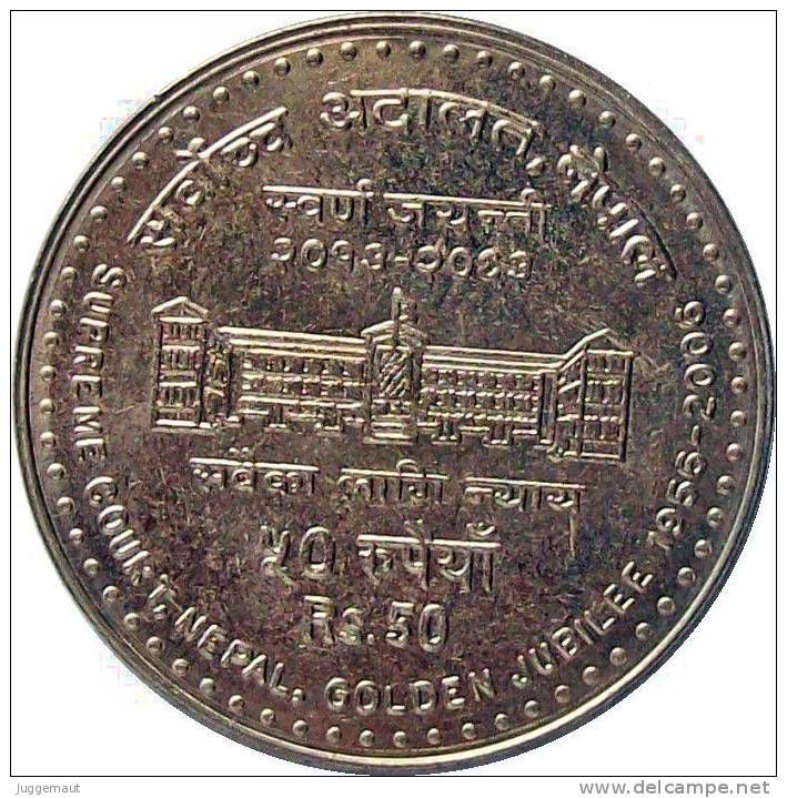 NEPAL SUPREME COURT GOLDEN JUBILEE COMMEMORATIVE COIN NEPAL 2006 KM-1182 UNCIRCULATED UNC - Nepal