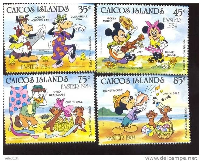 CAICOS ISL  42-5  MINT NEVER HINGED SET OF STAMPS OF DISNEY ; EASTER 1984  #  S-103  ( - Disney