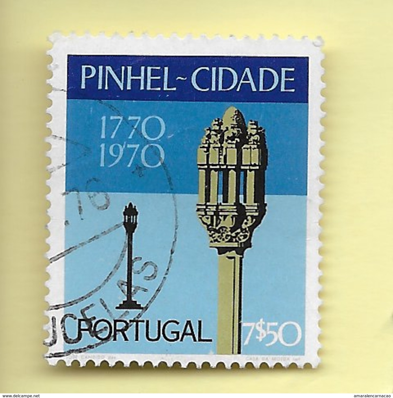 TIMBRES - STAMPS - PORTUGAL - 1972 - BICENTENAIRE DE LA VILLE DE PINHEL - TIMBRE OBLITÉRÉ CLÔTURE DE SÉRIE - Gebraucht