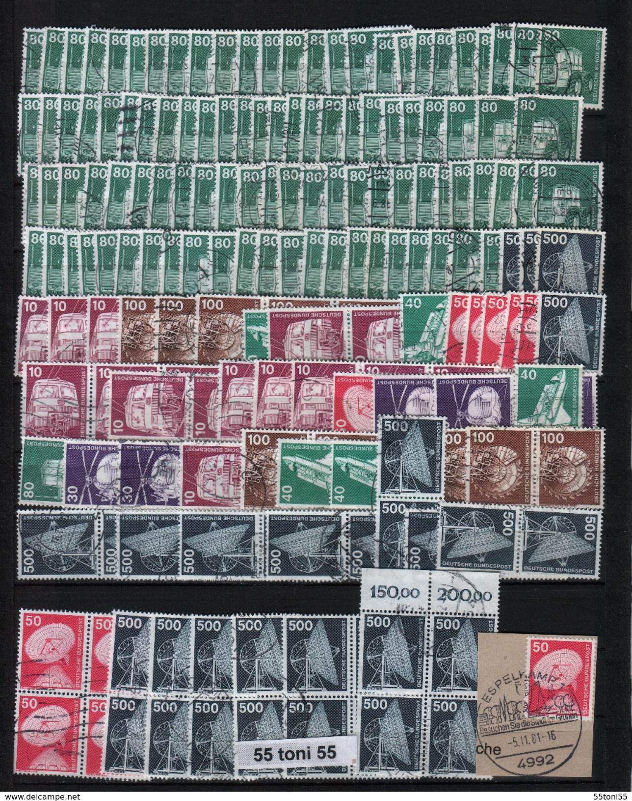 Lot-13 Industrie Und Technik 200 Stamps &ndash; Used/oblitérés (O) Deutschland /Germany - Gebraucht