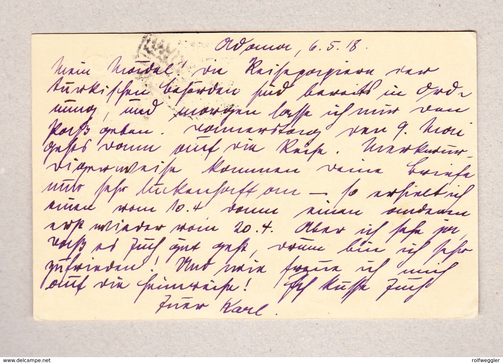 Türkei ADANA 6.5.1918  Ganzsache (von Der Deutsche Schule) Nach Bad Harzburg D - Lettres & Documents