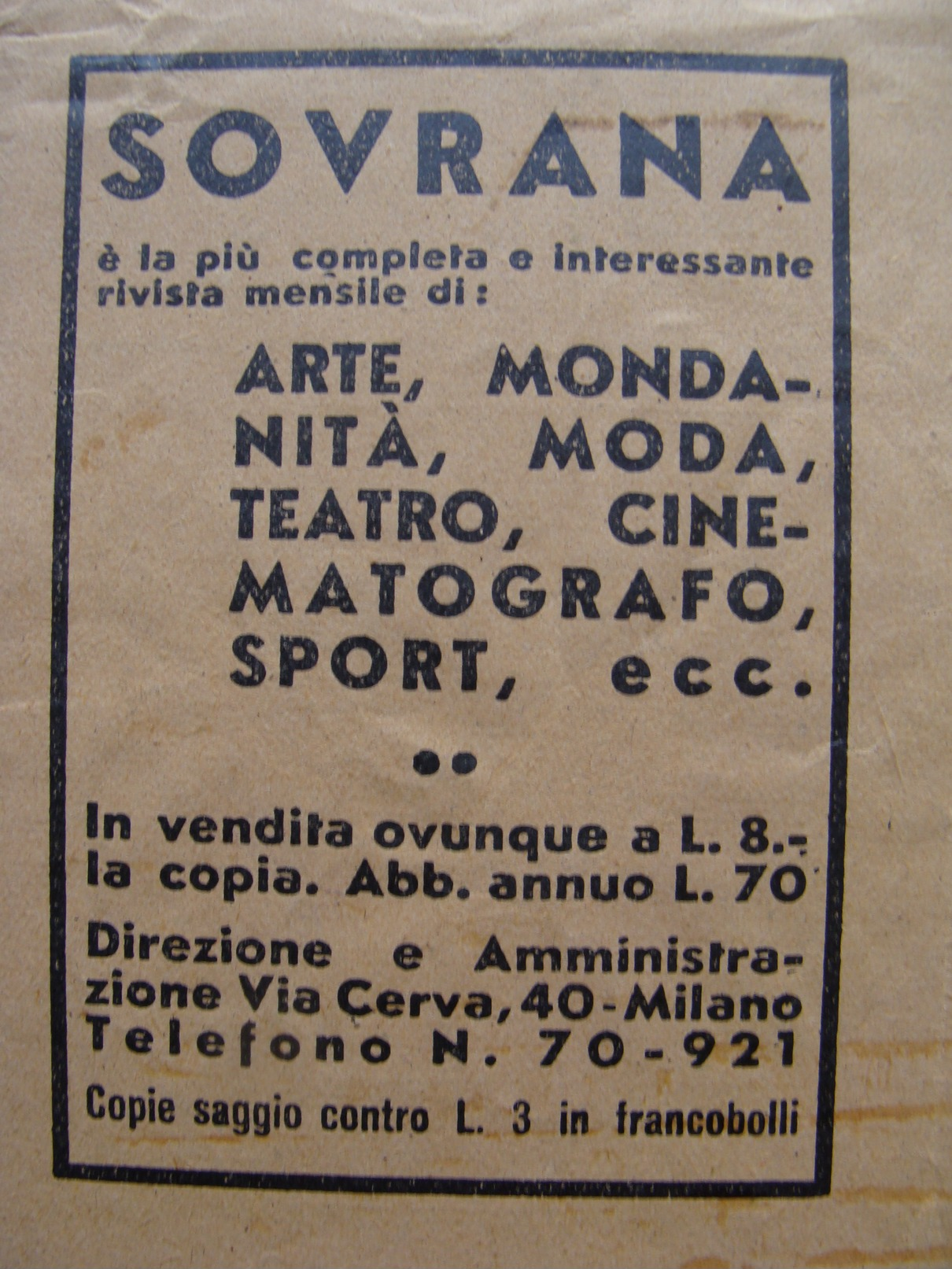 Italy Telegram 1934-05-07 Telegramma Diana Advert Tennis Skiing Ski Tiro Fishing Hunting Horseracing Auto Moto Avio - Tennis