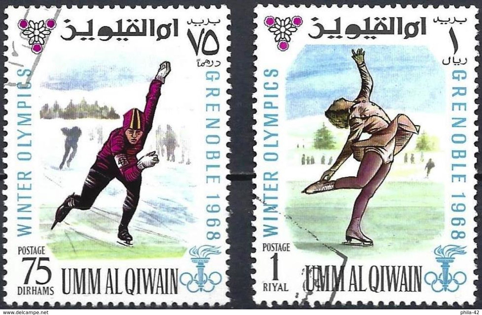 Umm Al-Qiwain 1968 - Grenoble Olympics : Speed And Figure Skating ( Mi 235/36 - YT 75/3-75/4 ) - Eiskunstlauf