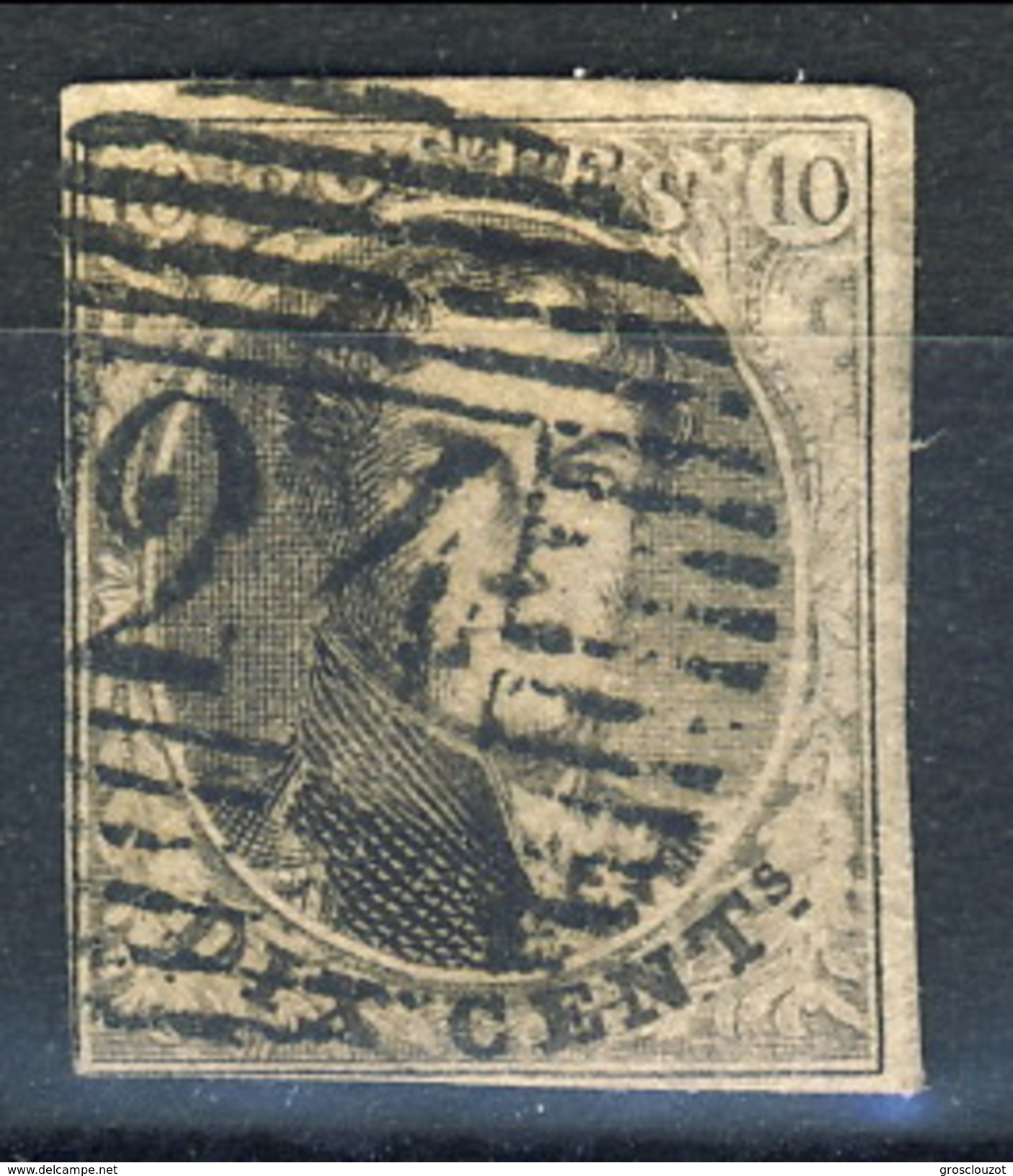 Belgio 1851 - 54 N. 6 C. 10 Bruno Effigie Di Re Leopoldo I, Usato (margini Sui Quattro Lati)  Cat. &euro; 20 - Altri & Non Classificati