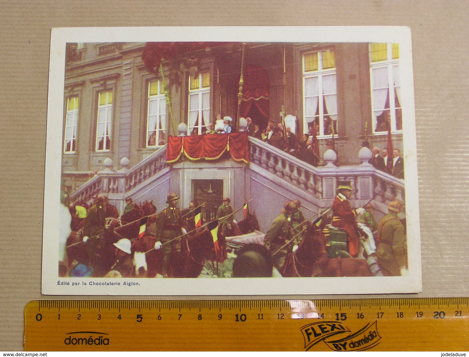Chromo AIGLON N° 8 Photogravure SOUVERAINS ET PRINCES Belgique Roi Léopold 3 Famille Royale Chocolat Trading Card - Aiglon