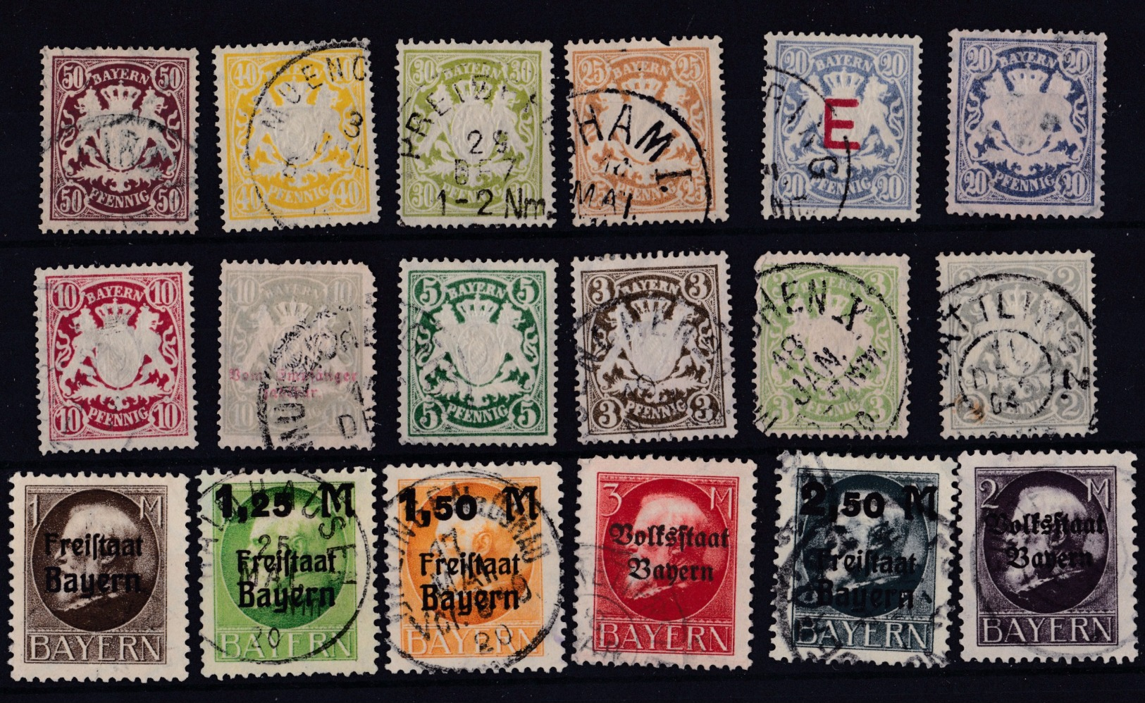 GERMANY BAYERN Group Of 18 X Vintage Stamps - Other & Unclassified