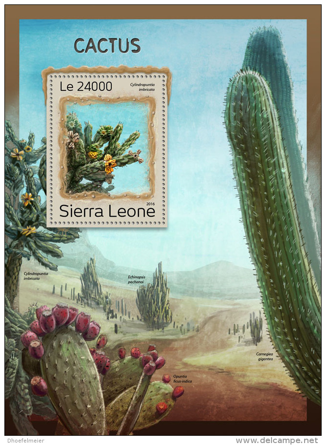 SIERRA LEONE 2016 ** Cactus Kakteen S/S - OFFICIAL ISSUE - A1707 - Sukkulenten