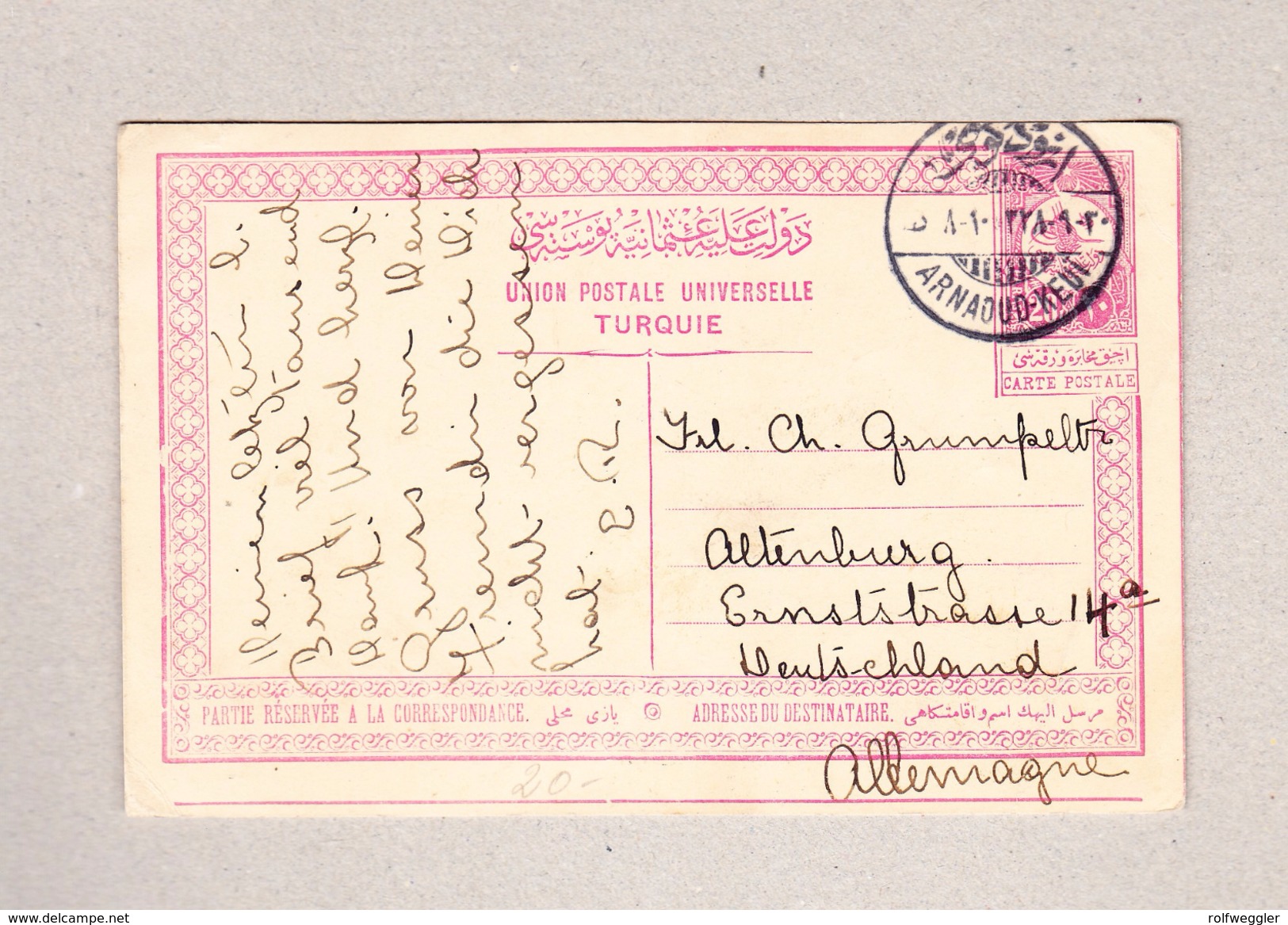 Türkei Bebek 8.9.1912 Ganzsache Nach Altenburg D - Lettres & Documents