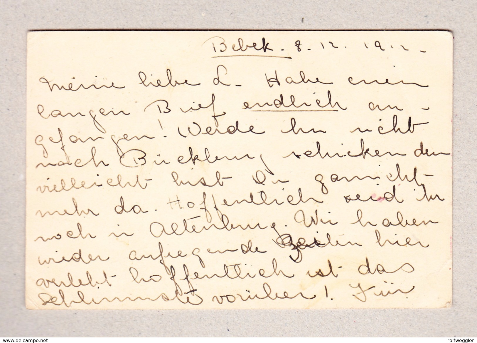 Türkei Bebek 8.9.1912 Ganzsache Nach Altenburg D - Lettres & Documents