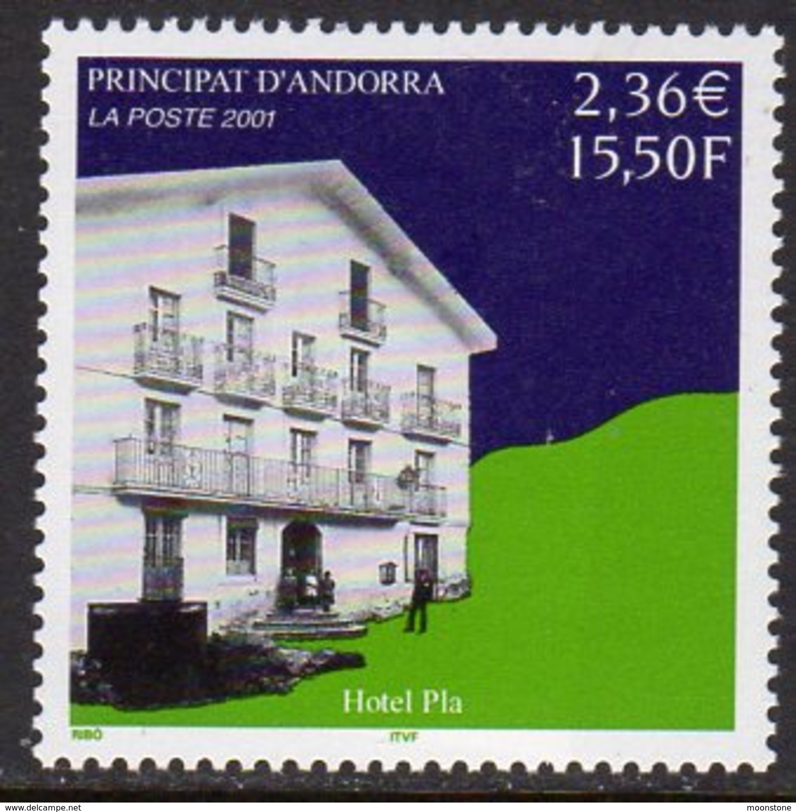 Andorra French 2001 Hotel Pla, MNH (A) - Unused Stamps