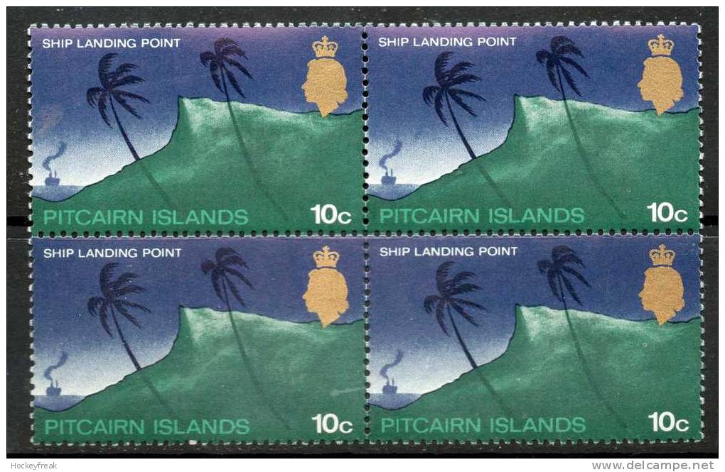 Pitcairn Islands 1971 - 10c On Glazed Paper - Wmk Crown To Left Of CA - Block Of 4 - SG101a MNH Cat £8 SG2018 Empire - Pitcairninsel