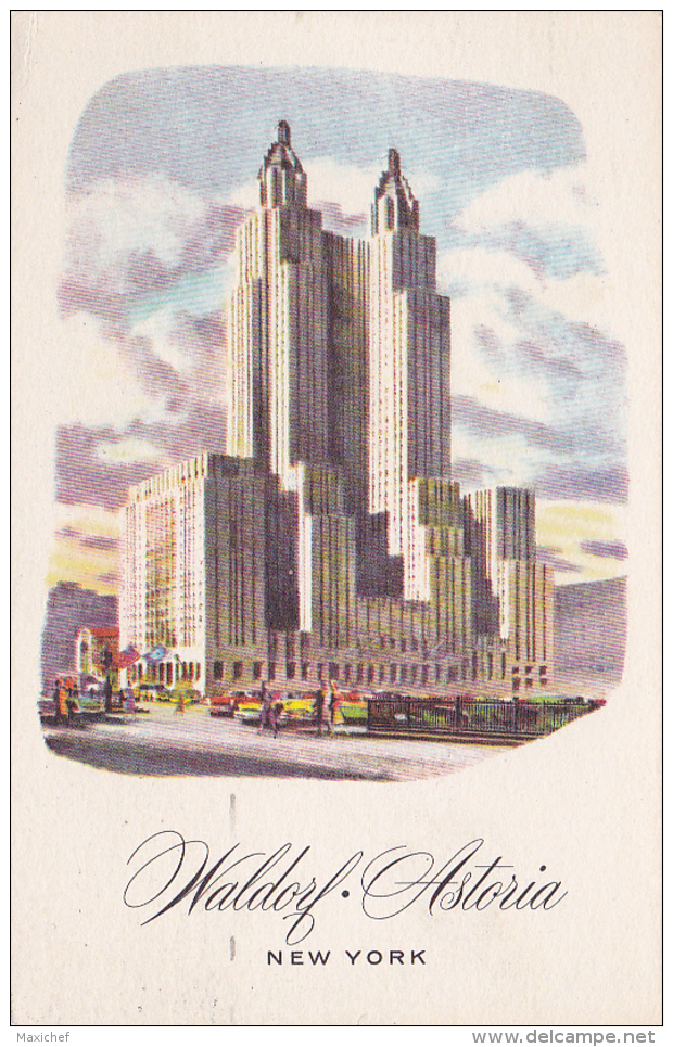 Carte Illustrée - Waldorf Astoria - New York - Circulé 1957 - Cafés, Hôtels & Restaurants