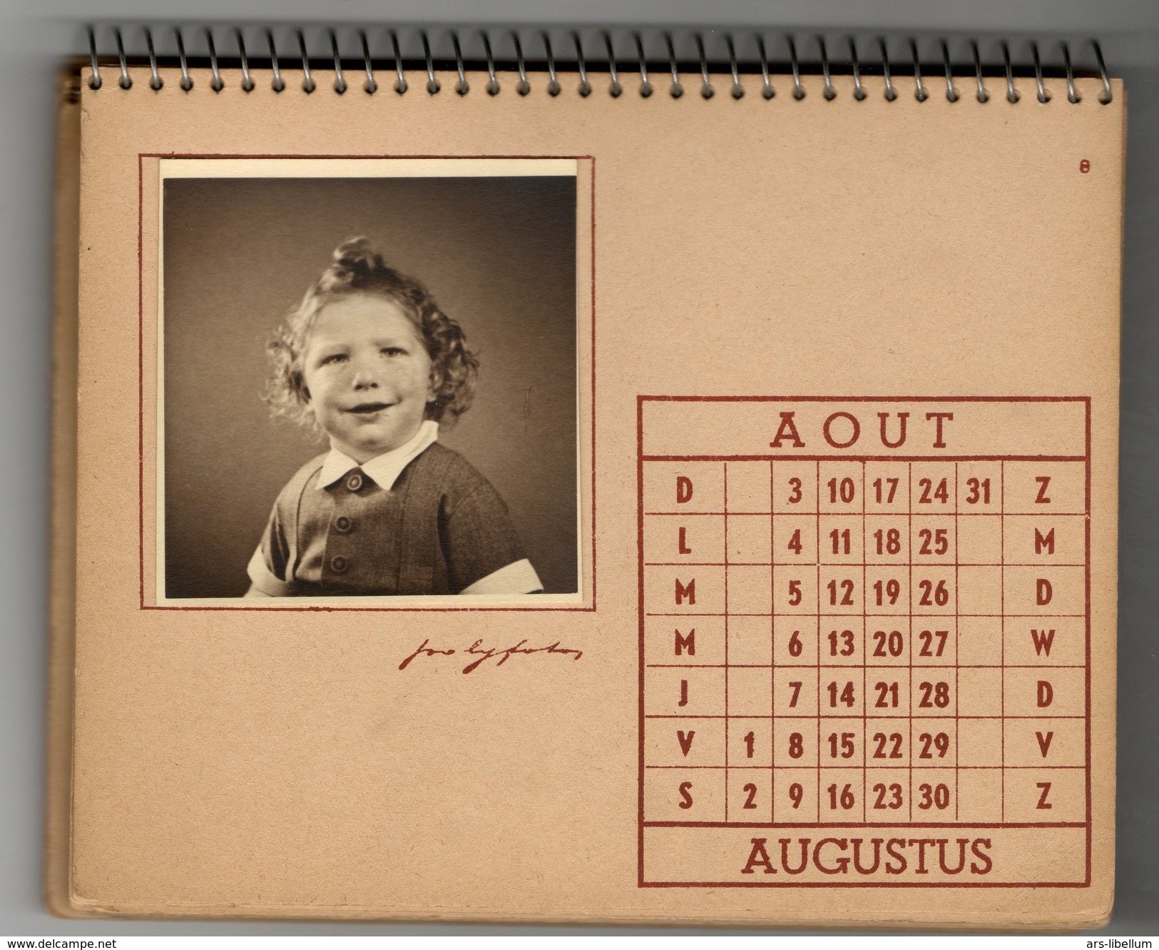 1947 / CALENDRIER personnalisé / Polyfoto Belgique / photos originales / kalender / femme / woman / child / enfant