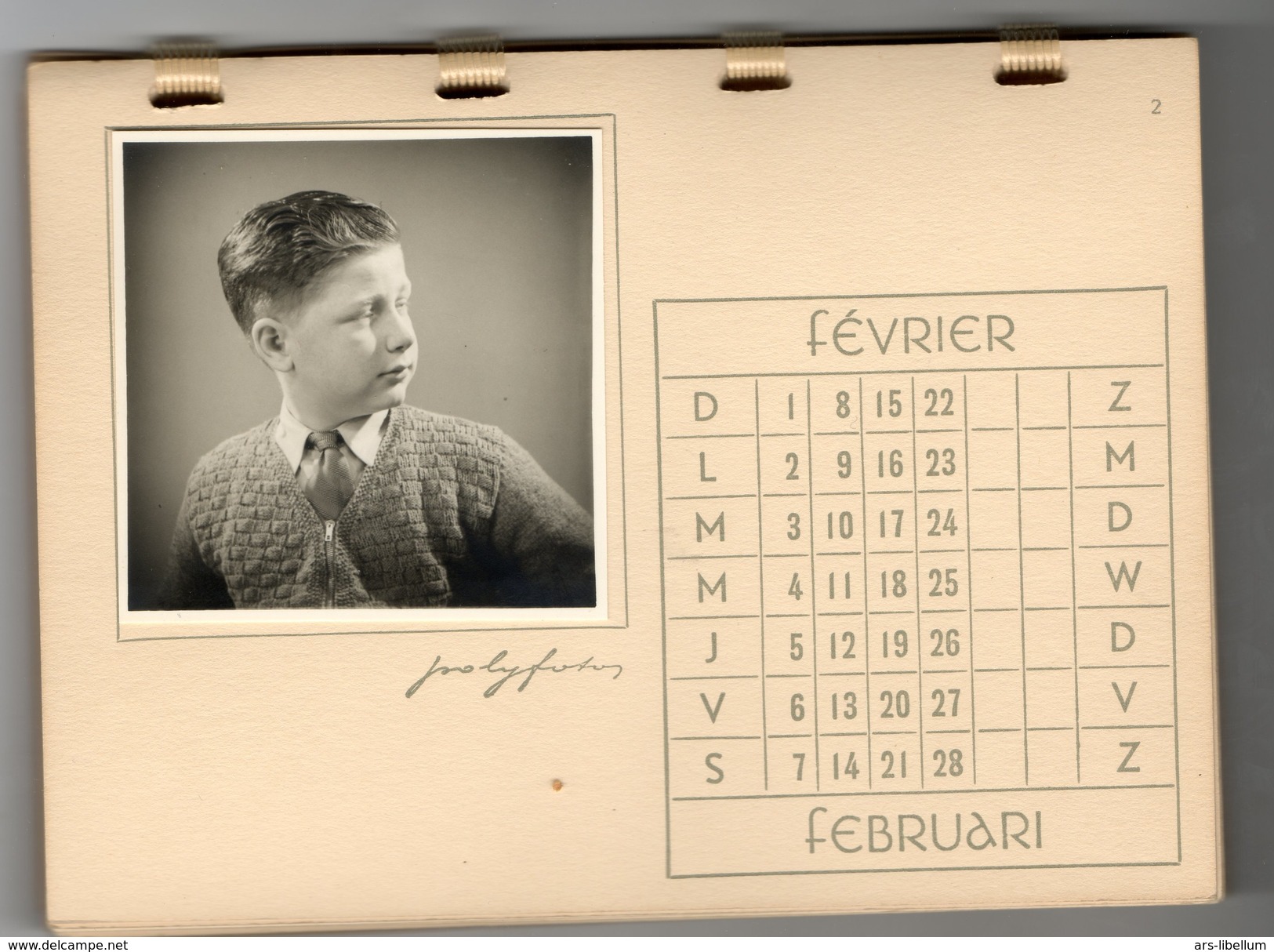 1953 / CALENDRIER Personnalisé / Polyfoto Belgique / Photos Originales / Kalender / Boy / Garçon - Big : 1941-60