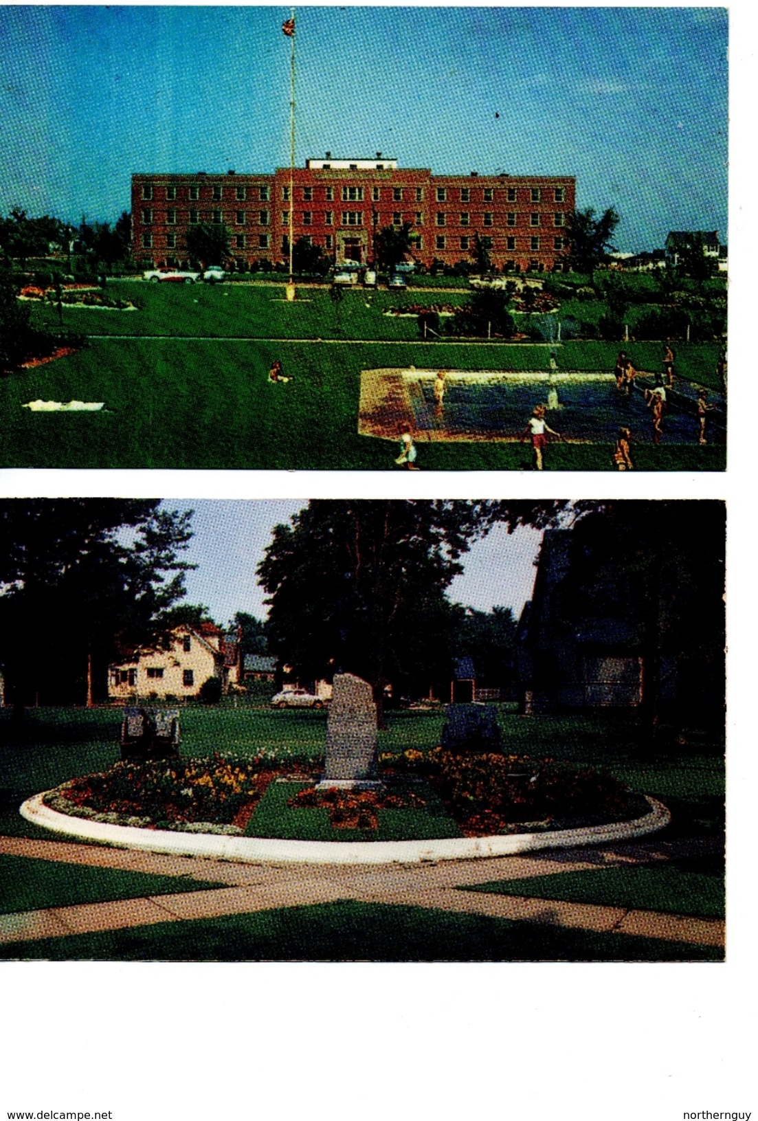 2 SUMMERSIDE, Prince Edward Island, Canada, Prince County Hospital & War Memorial, Old Chrome Postcards - Andere & Zonder Classificatie