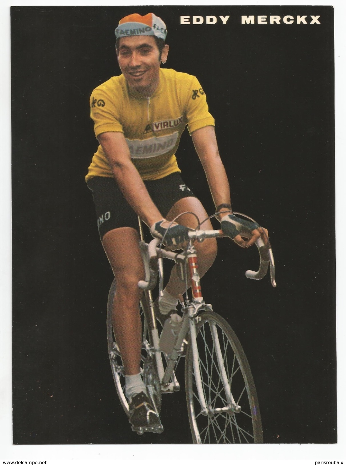 Eddy Merckx Coureur Cycliste Wielrenner Vélo Cyclisme Carte Publicitaire Faemino Tour De France 1970 - Cycling
