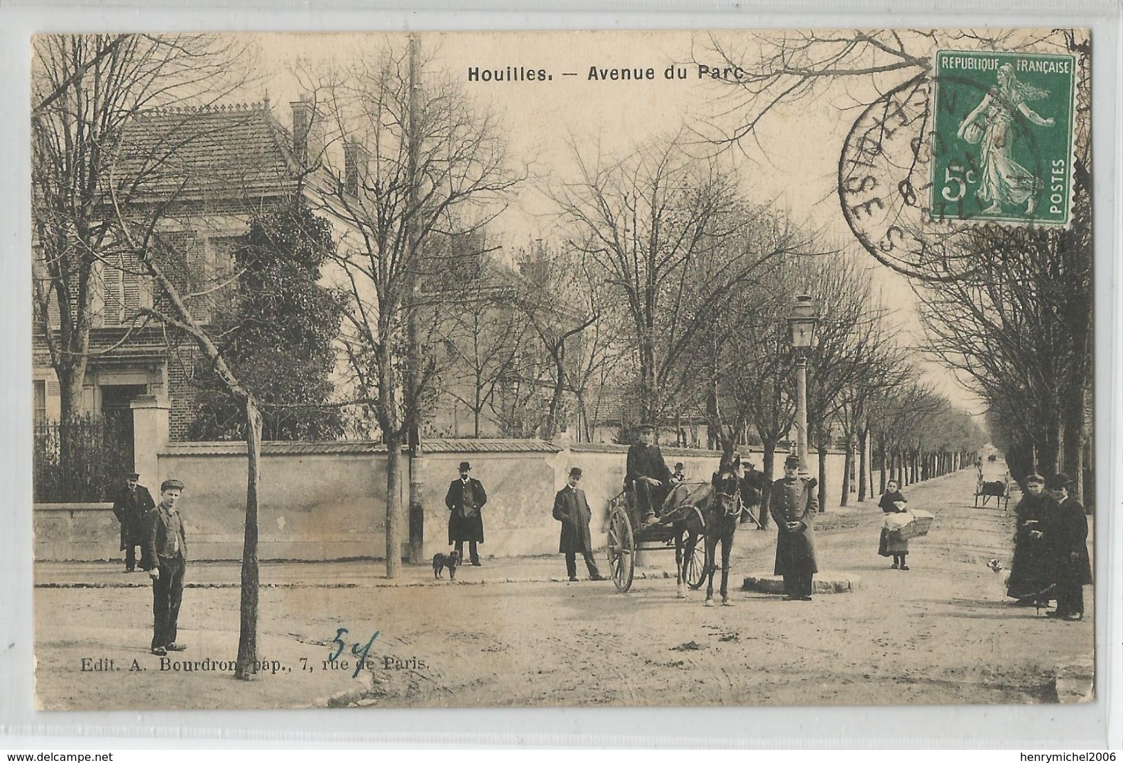 78 - Yvelines - Houilles Avenue Du Parc Animée Attelage - Houilles