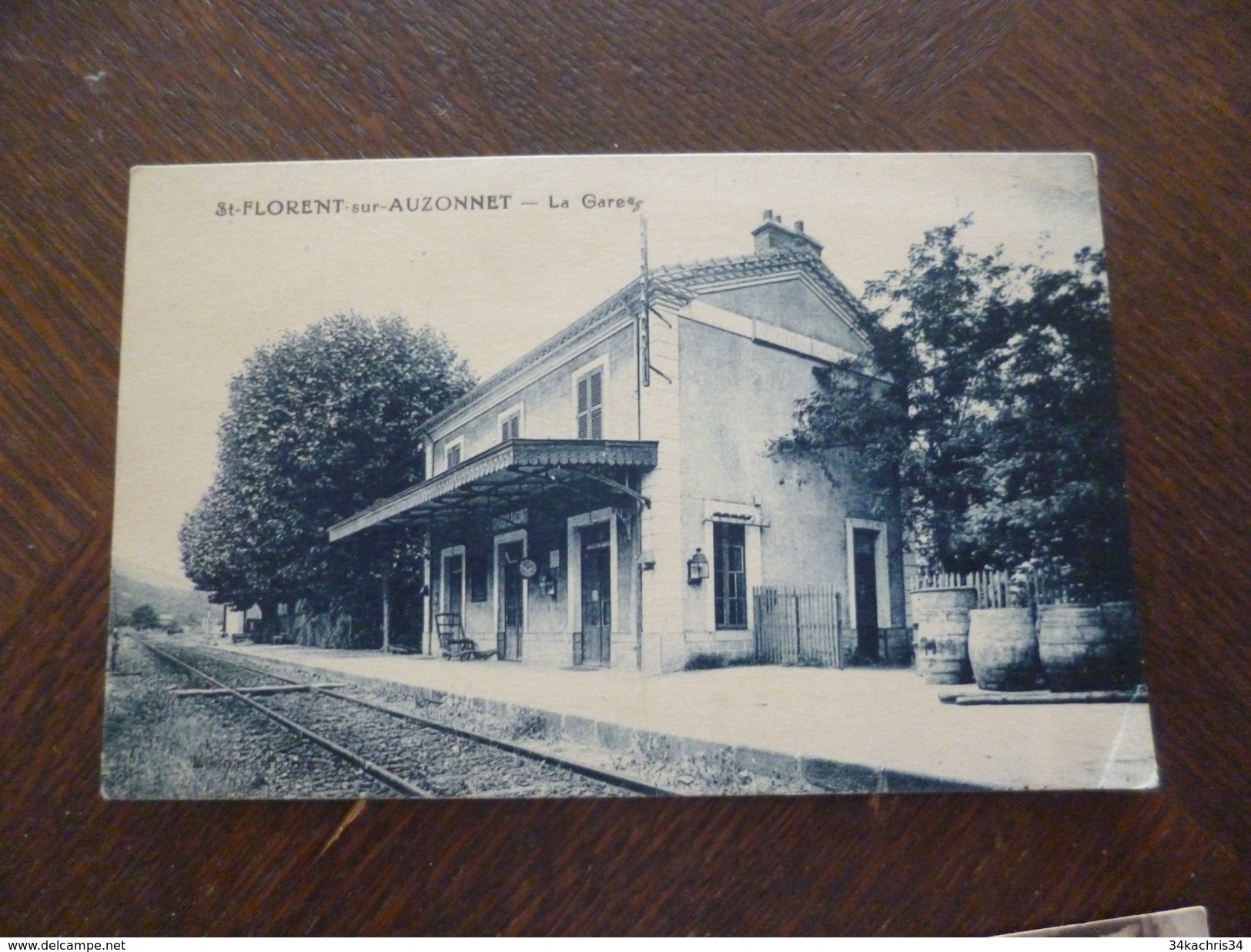 CPA 30 Gard Saint Florent Sur Auzonnet La Gare Pli Coin Droit Bas - Autres & Non Classés