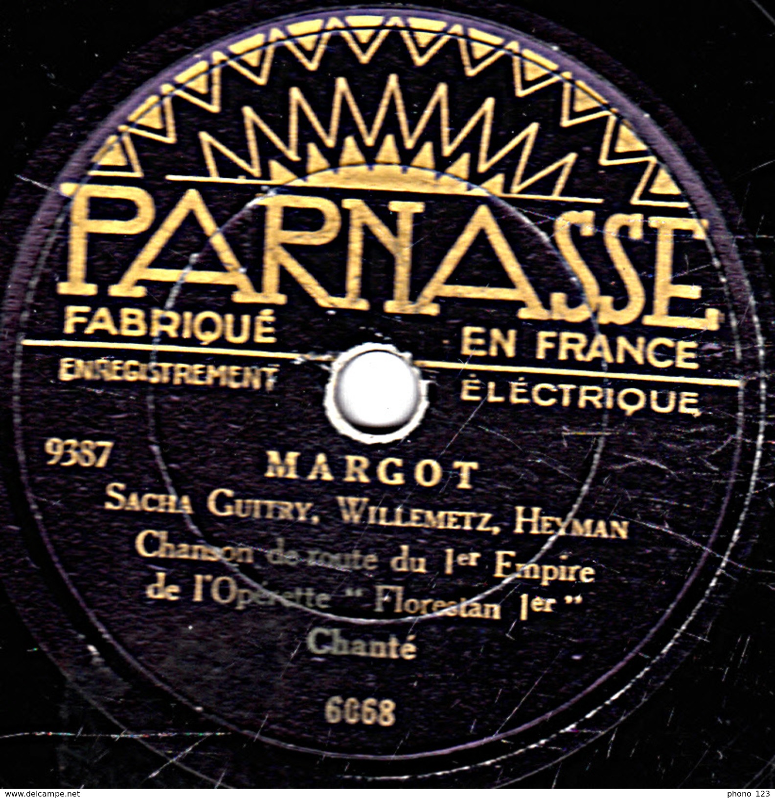78 T. - 25 Cm - état  B - Chanson De Route Du 1er Empire - MARGOT - AMUSEZ-VOUS - 78 T - Disques Pour Gramophone