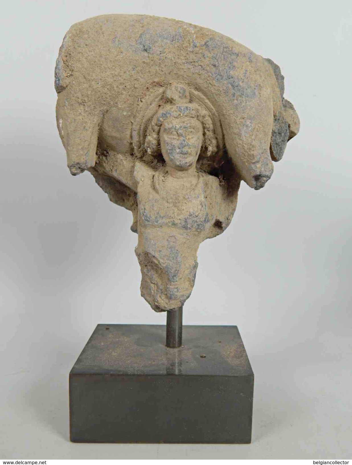 Fragment En Schiste «Le Lancer De L&rsquo;Eléphant Mort» / Art Gréco-bouddhique Du Gandhara (1er-Ve Siècle) / Bouddhisme - Art Oriental