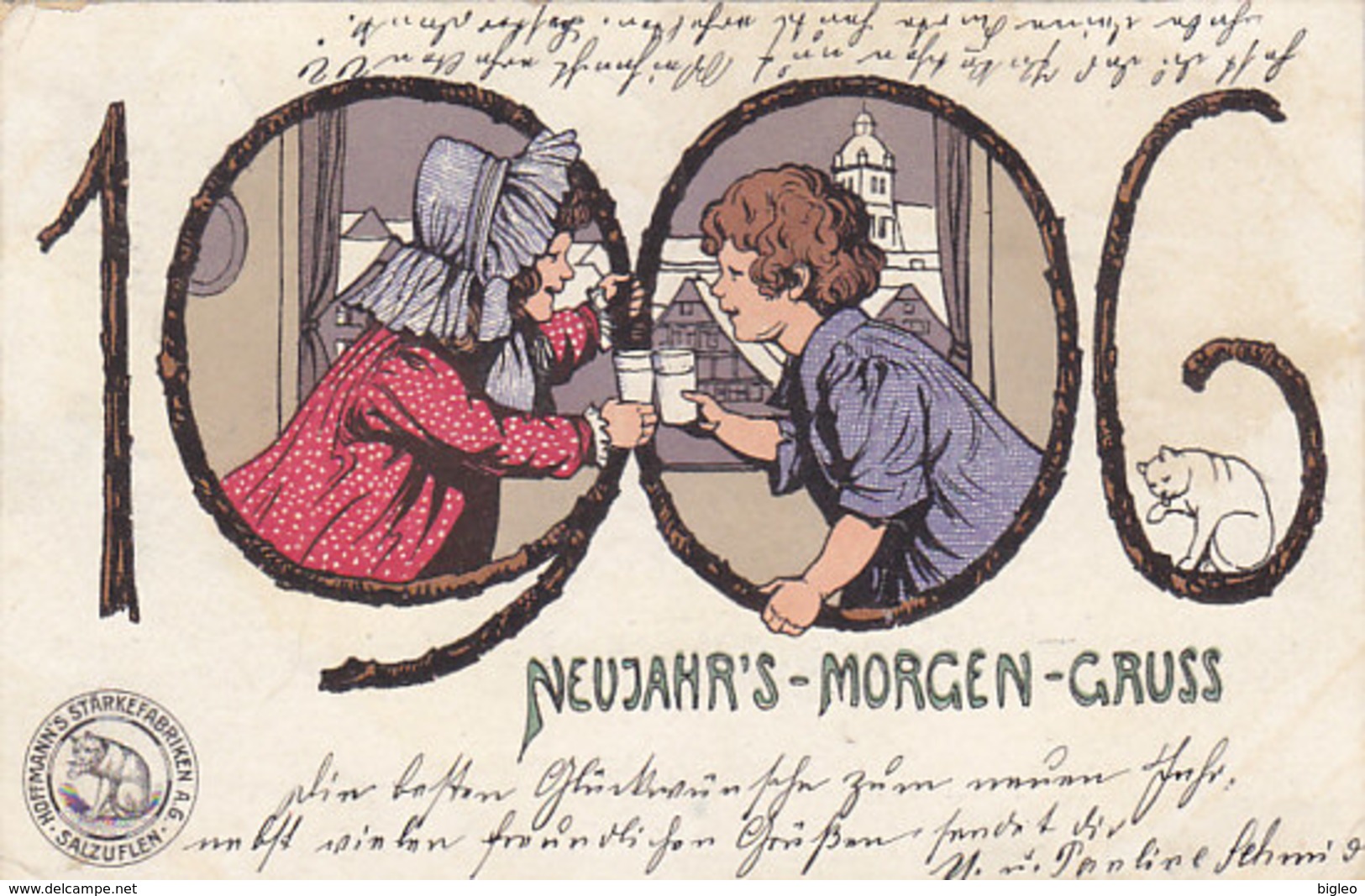 Neujahrs's Morgen-Gruss - Werbekarte - 1906 (gel.31.12.1905)    (A-20-130818) - Anno Nuovo