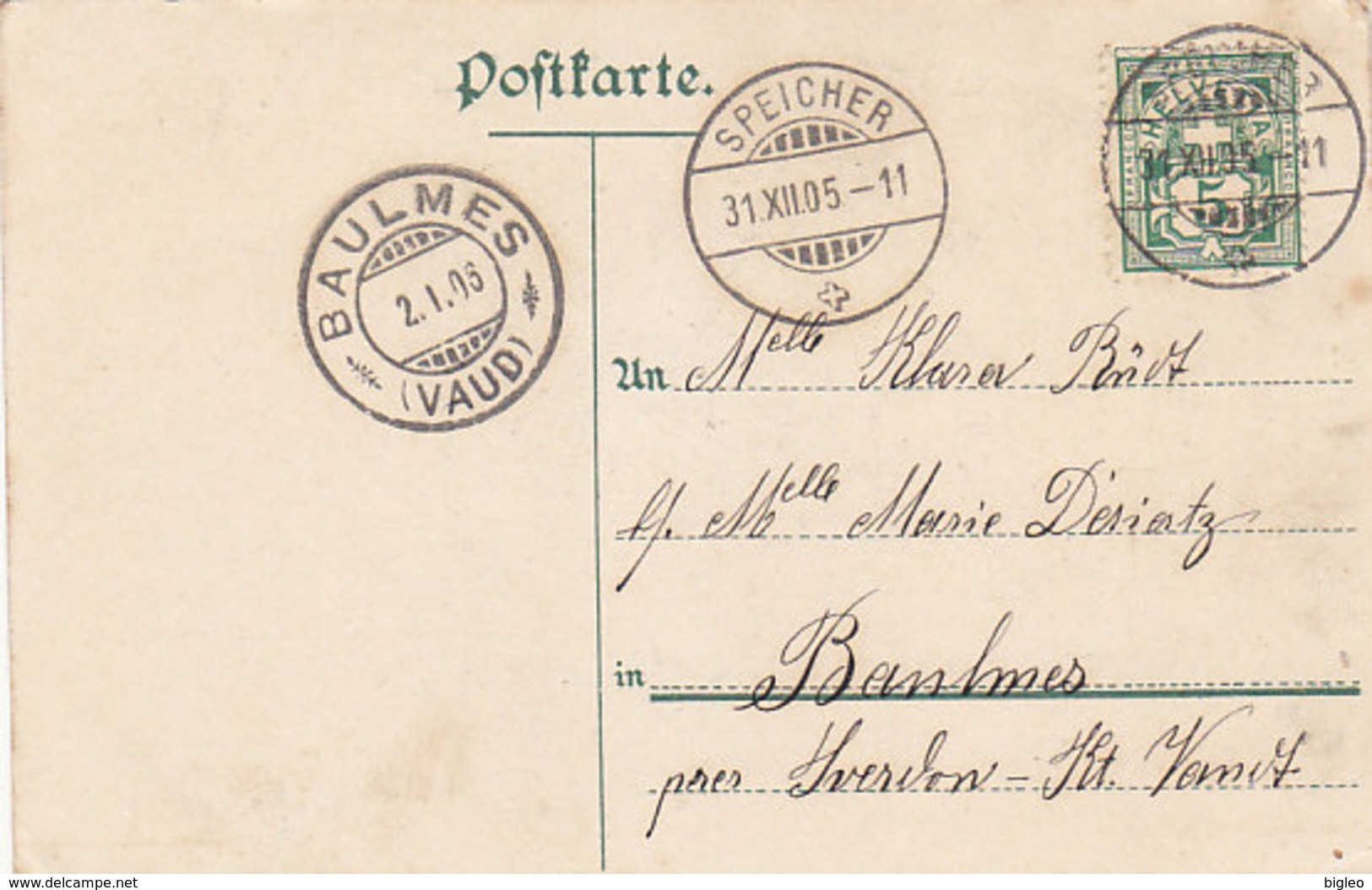 Neujahrs's Morgen-Gruss - Werbekarte - 1906 (gel.31.12.1905)    (A-20-130818) - Año Nuevo