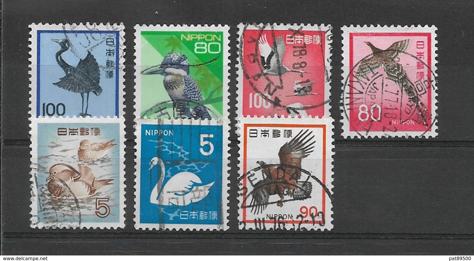 JAPON LOT 7 Timbres Oblitérés Thème OISEAUX - Colecciones & Series