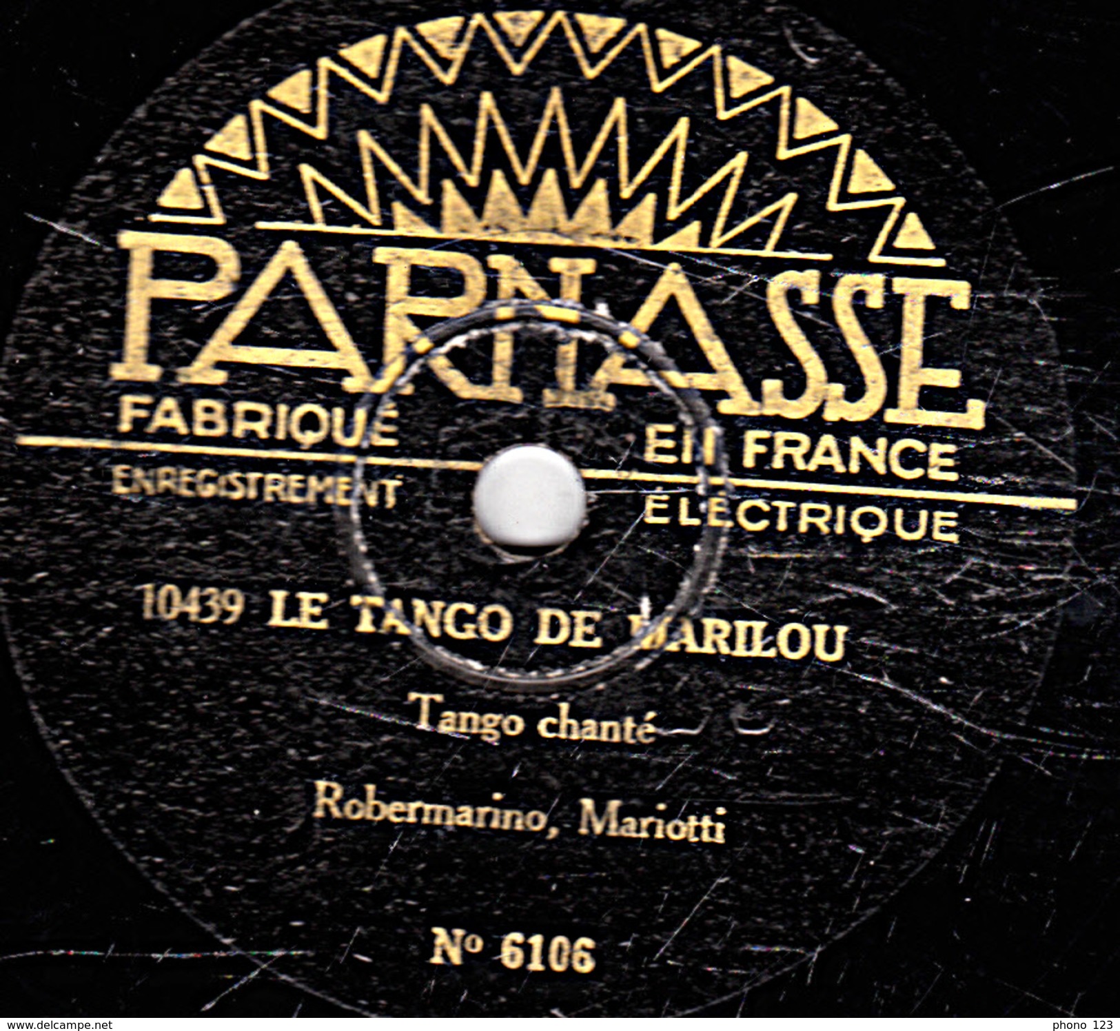 78 T. - 25 Cm - état B - LE TANGO DE MARLOU - TOUJOURS PRES DE MON COEUR - 78 T - Disques Pour Gramophone