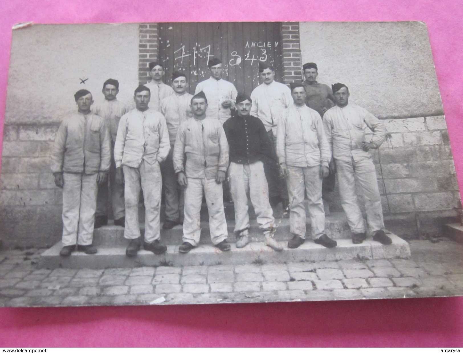 WW1-14/18 MILITAIRES SOLDATS RÉGIMENT 717é ANCIEN 343 Photographie RPPC /CPA>Photo Originale> Guerre,Militaire,Militaria - War, Military