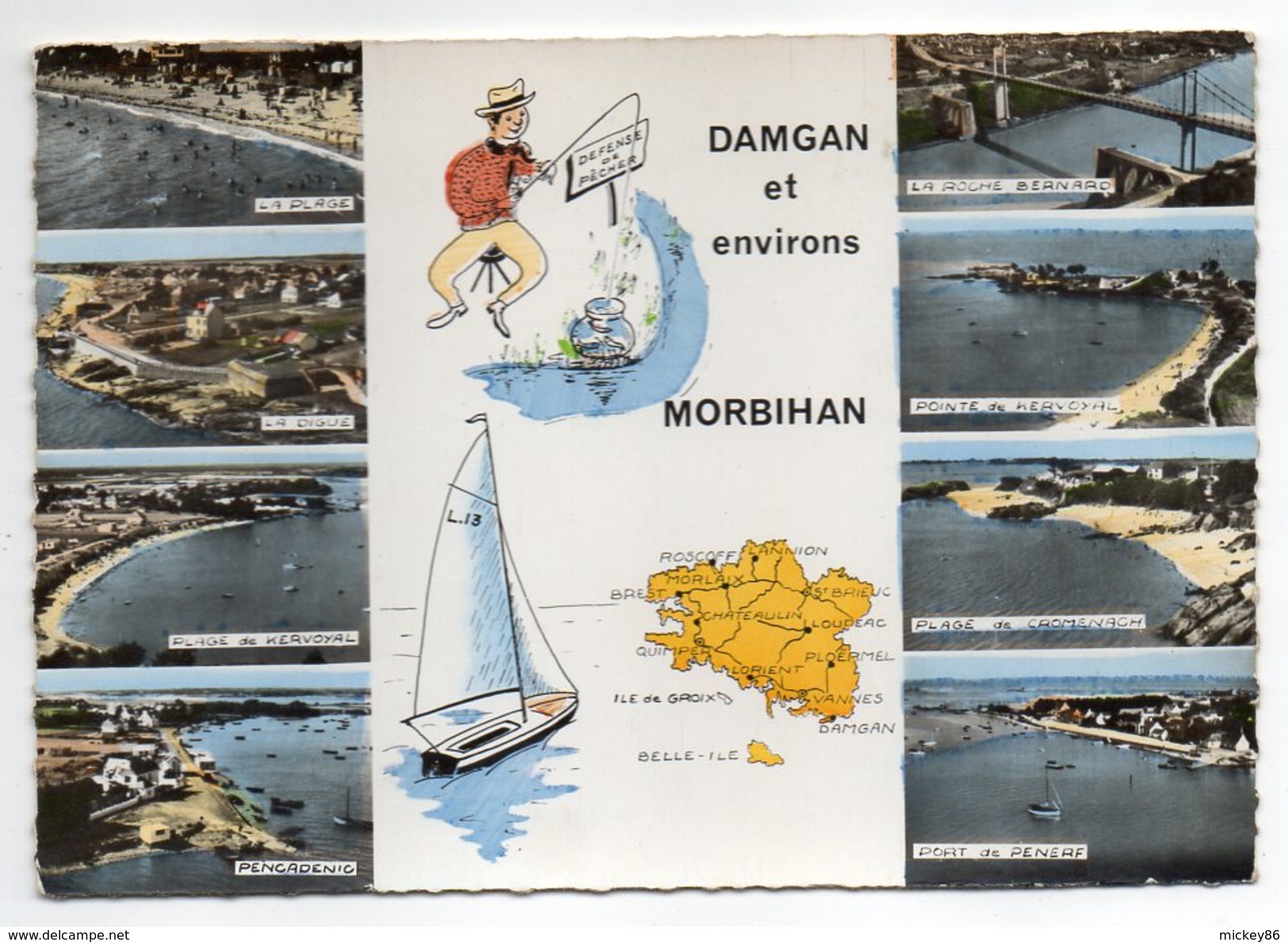 DAMGAN Et Environs-Multivues  (Pencadenic,La Roche Bernard,Kervoyal,Penerf,Cromenach)+illustrations..pas Très Courante - Damgan