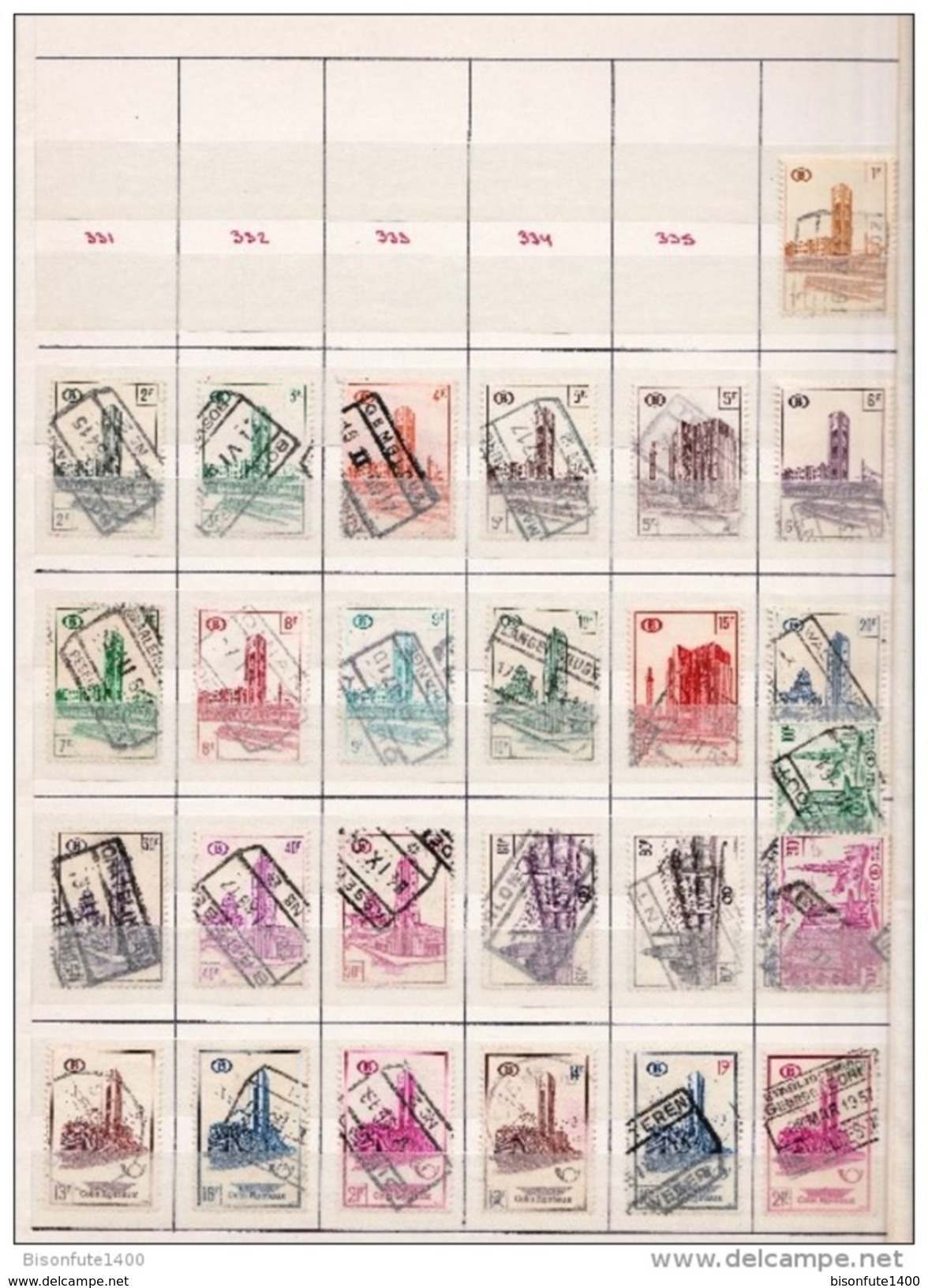 Belgique : Collection de timbres des Chemins de fer belge et colis postaux oblitérés avec album ( voir les photos )