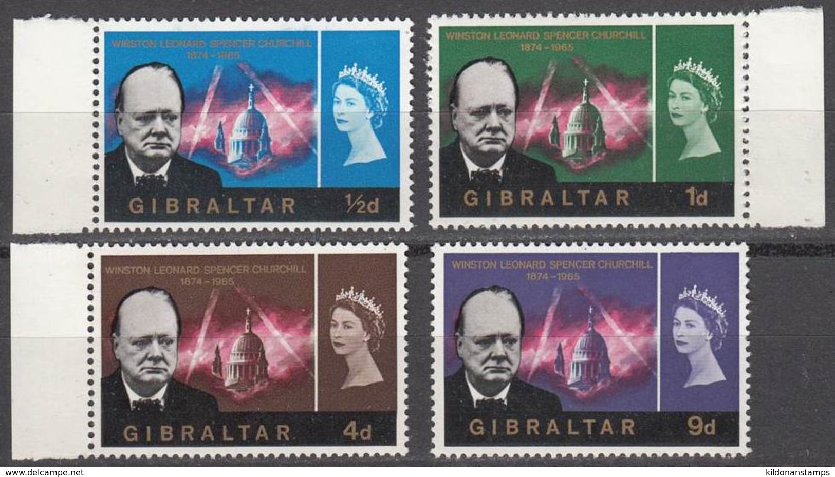 Gibraltar 1966 Churchill, Mint No Hinge, Sc# 171-174 - Gibraltar