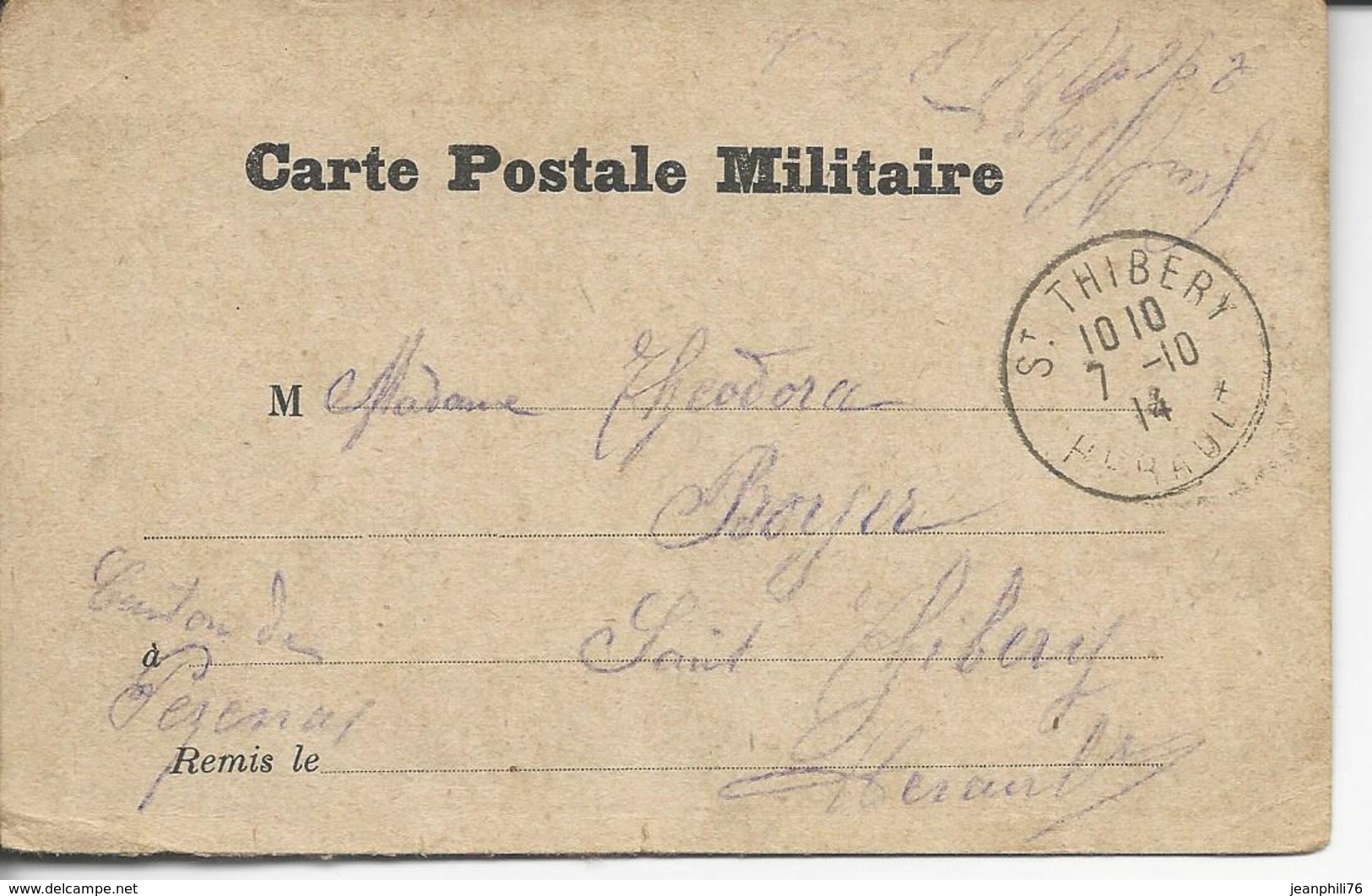 Cp Militaire >< St-Thibéry  1914 - 1. Weltkrieg 1914-1918