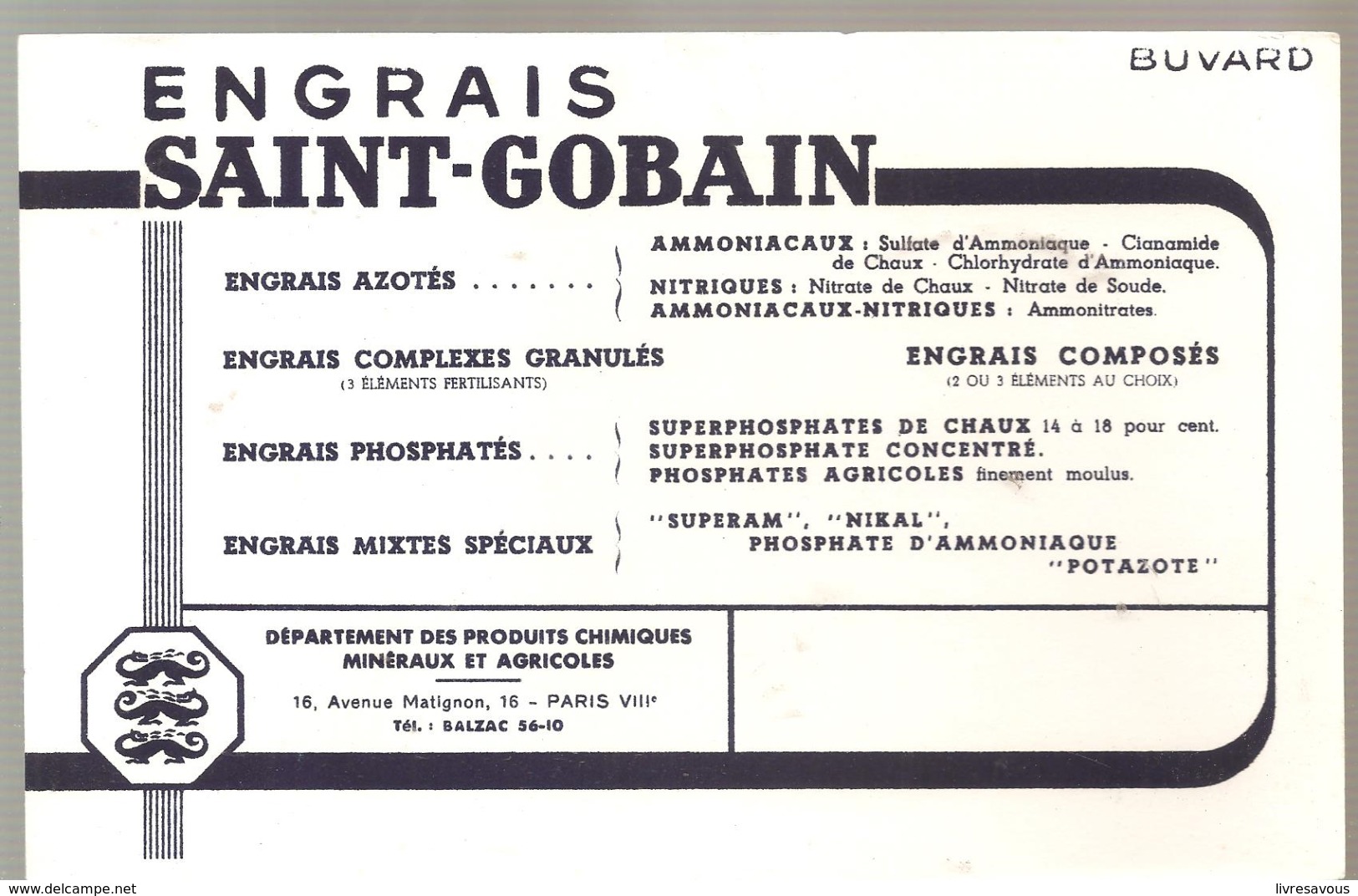 Buvard SAINT GOBAIN Engrais SAINT GOBAIN Engrais Azotés - Farm