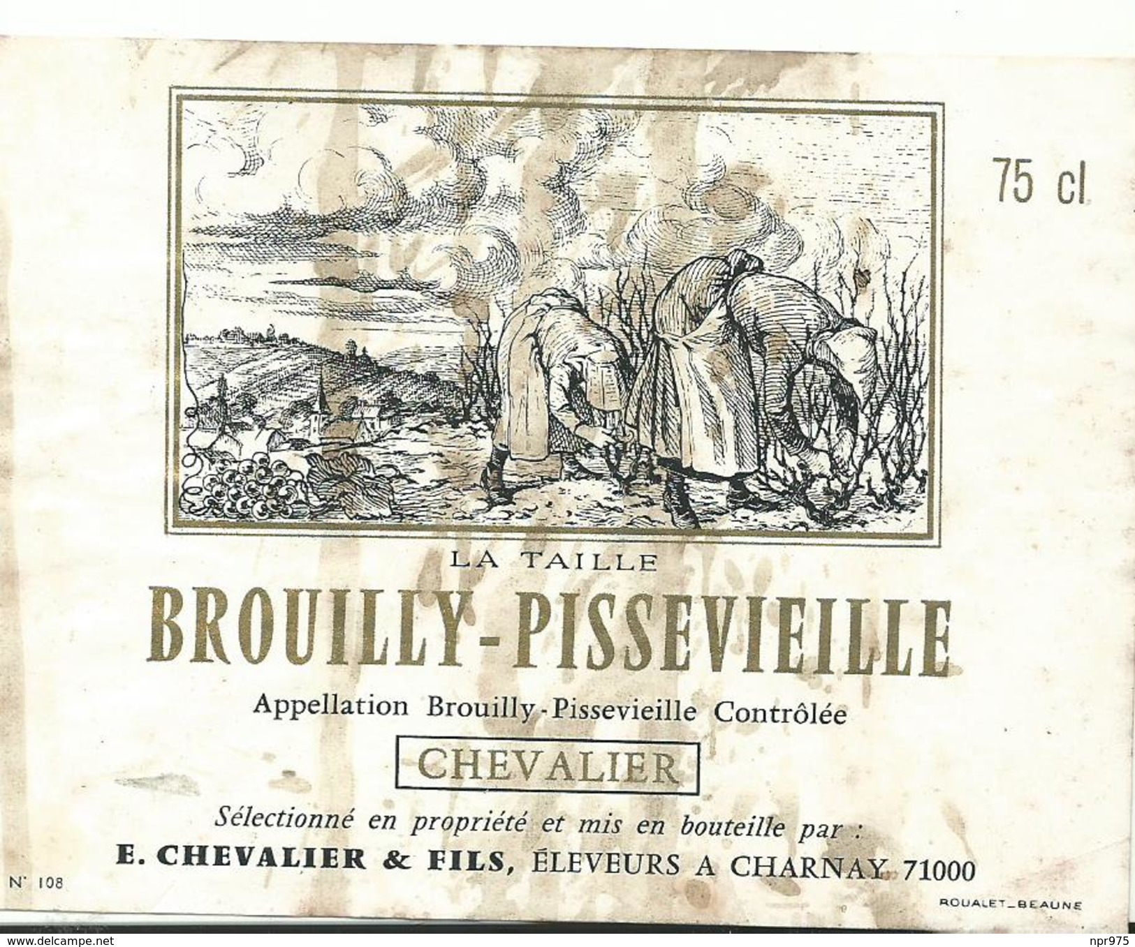 71 Charnay     Etiquette De  Vin  Brouilly Pissevielle - Sonstige & Ohne Zuordnung