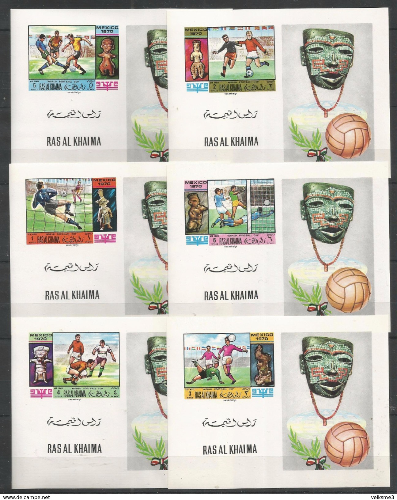 RAS AL KHAIMA - MNH - Sport - Soccer - World Cup - Imperf. - Deluxe - 1970 – Mexique