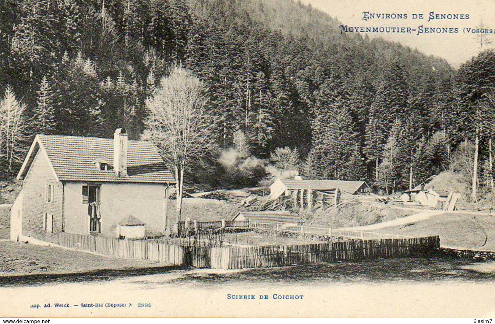 CPA - Environs De SENONES Et De MOYENMOUTIER (88) - Aspect De La Scierie De Coichot Au Début Du Siècle - Autres & Non Classés