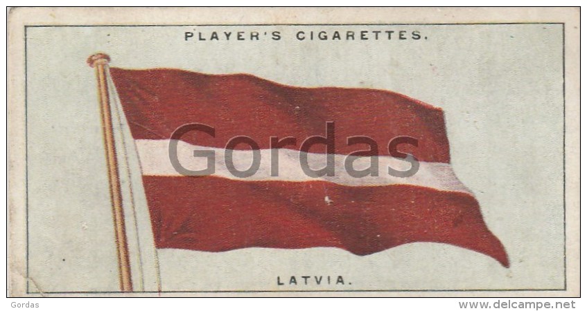Player's Cigarettes Card - Latvia - Flags Of The League Of Nations - Player's