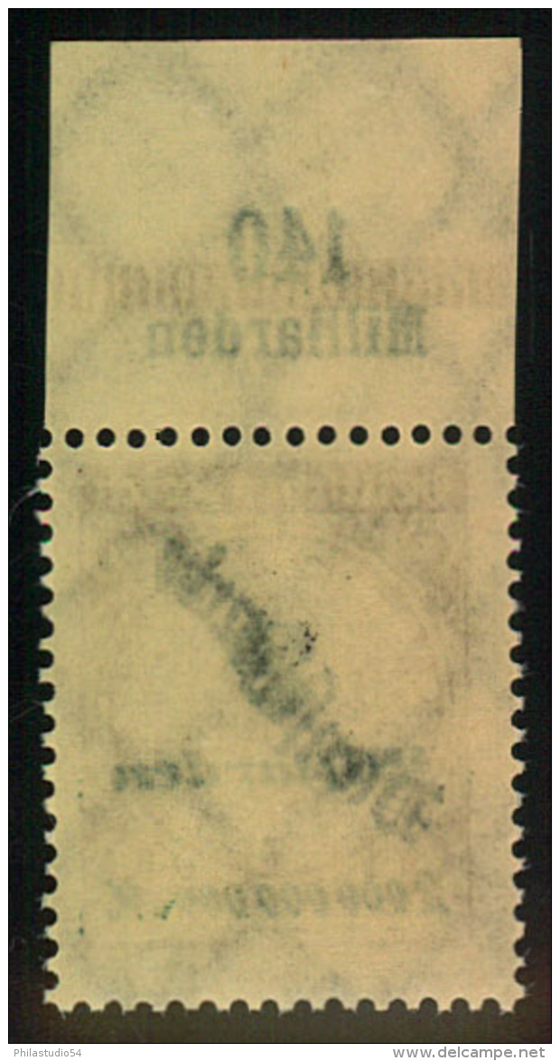 1923, 2 Mia Schlangenaufdruck Postfrisch Vom Oberrand. - Dienstmarken